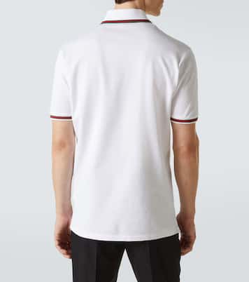Web Stripe cotton-blend piqué polo shirt | Gucci