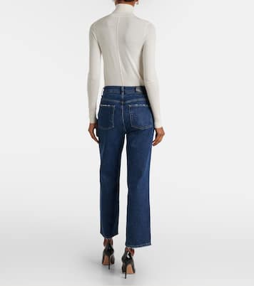High-Rise Cropped Straight Jeans | 7 For All Mankind