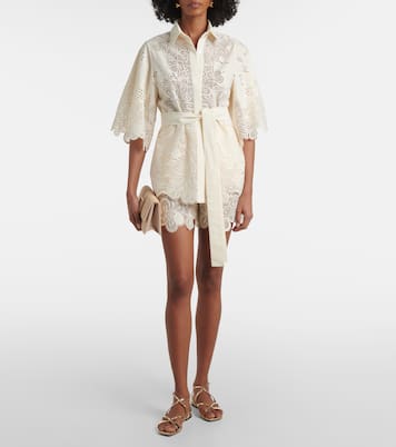 Embroidered broderie anglaise shorts | Elie Saab