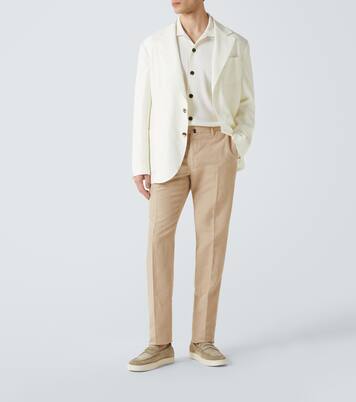 Linen and cotton straight pants | Slowear