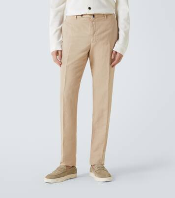 Linen and cotton straight pants | Slowear