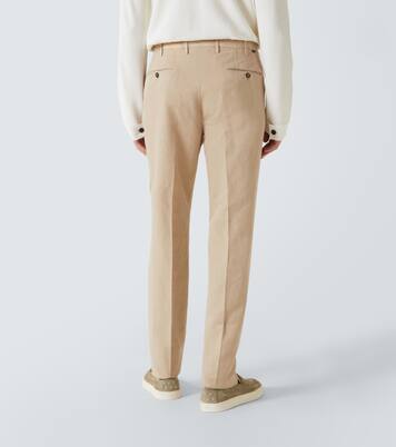 Linen and cotton straight pants | Slowear