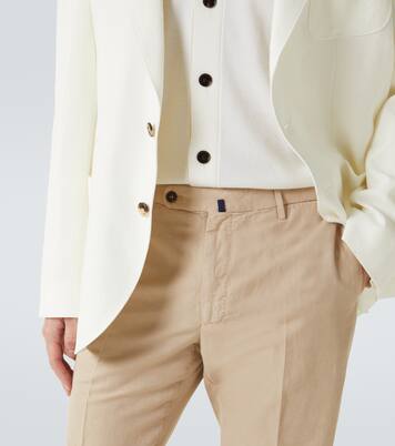 Linen and cotton straight pants | Slowear
