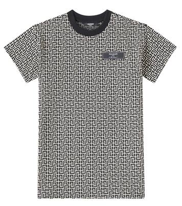 Cotton-blend jersey dress | Balmain Kids