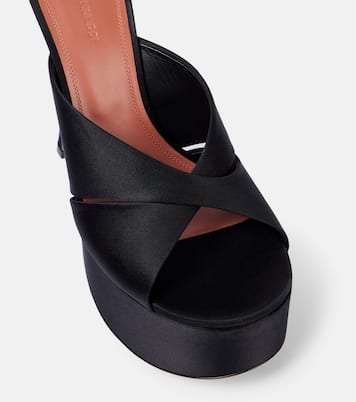 Salma 155 satin platform mules | Amina Muaddi