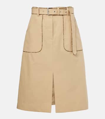 Belted cotton poplin midi skirt | Dries Van Noten