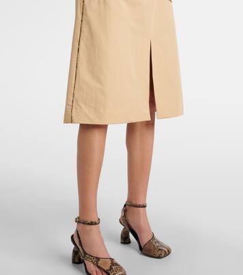 Belted cotton poplin midi skirt | Dries Van Noten
