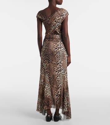 Robe longue à imprimé léopard | Ganni