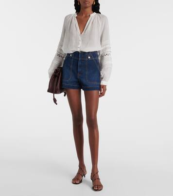 Short Jaffee à taille haute en jean | Veronica Beard