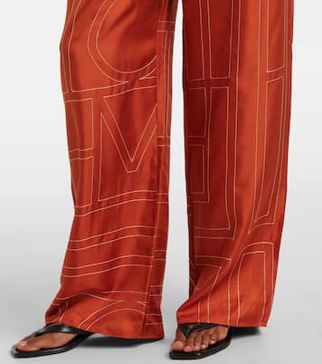 Monogram silk twill pajama pants | Toteme