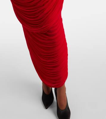 Vestido de fiesta drapeado con aplique floral | Magda Butrym