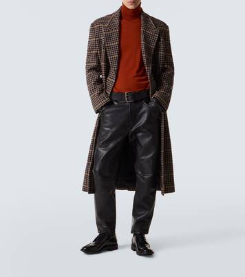 Belted leather straight pants | Saint Laurent