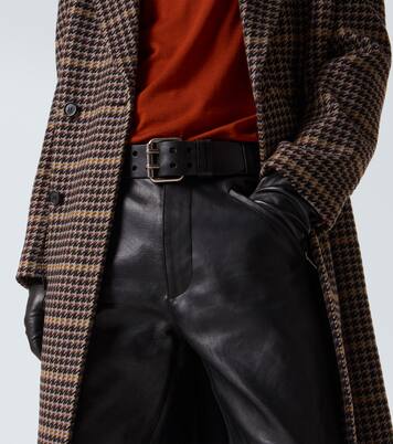 Belted leather straight pants | Saint Laurent