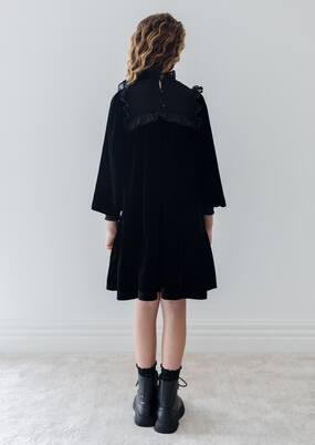 Shirred velvet dress | Petite Amalie  