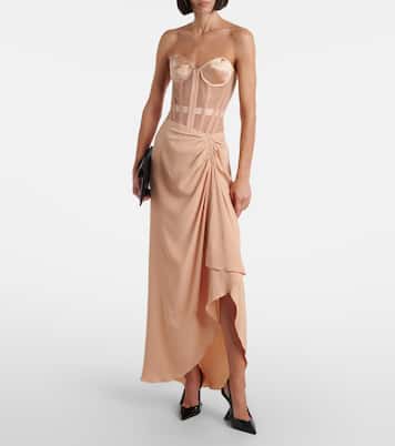 re/edit draped crêpe georgette maxi skirt | Mugler