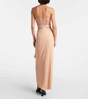 re/edit draped crêpe georgette maxi skirt | Mugler