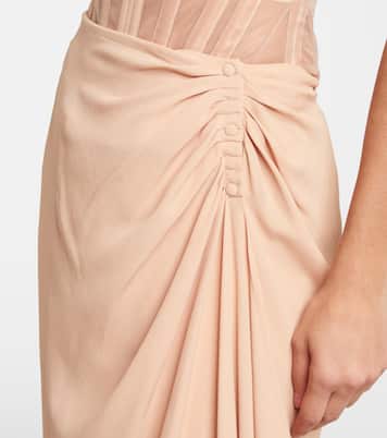 re/edit draped crêpe georgette maxi skirt | Mugler