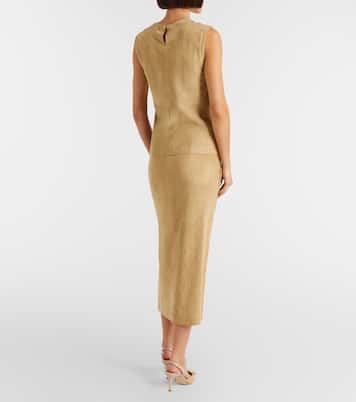 Bleistiftrock Taylor aus Veloursleder | Stouls