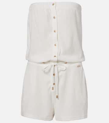 Venus cotton-blend romper | Melissa Odabash