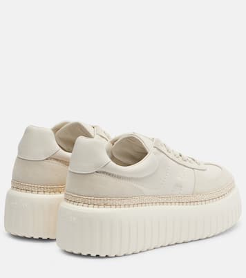 H710 H-Stripes leather and suede platform sneakers | Hogan