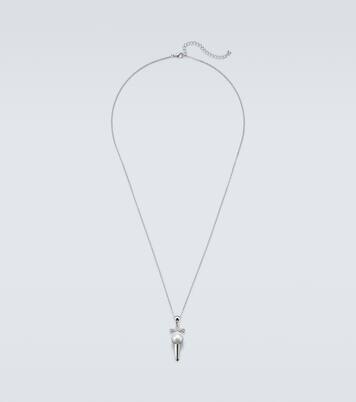 Sterling silver pendant necklace with pearl | Mateo