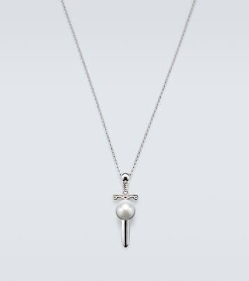 Sterling silver pendant necklace with pearl | Mateo