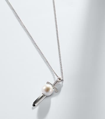 Sterling silver pendant necklace with pearl | Mateo