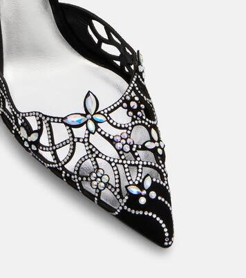 Embellished suede slingback pumps | Rene Caovilla