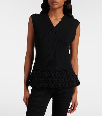 Top en mezcla de algodón con bordado | Ganni