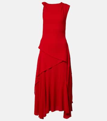 Vestido midi asimétrico drapeado  | Ganni