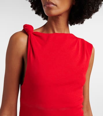 Vestido midi asimétrico drapeado  | Ganni