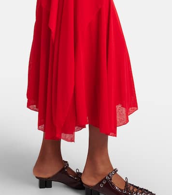 Vestido midi asimétrico drapeado  | Ganni