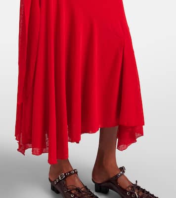 فستان ميدي درابيه بقصة غير متماثلة | Ganni