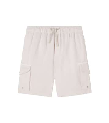 Linen and cotton cargo shorts | Brunello Cucinelli Kids