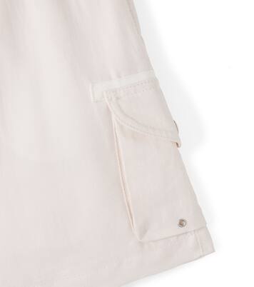 Linen and cotton cargo shorts | Brunello Cucinelli Kids