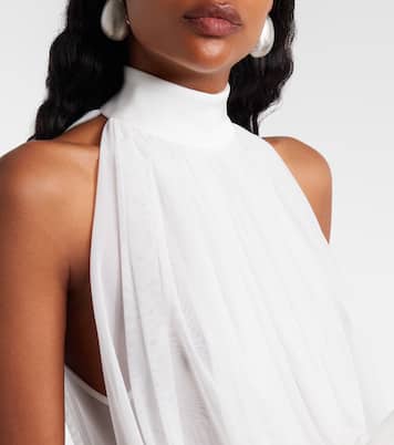 Draped floral-appliqué gown | David Koma