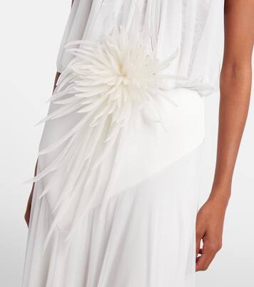 Draped floral-appliqué gown | David Koma