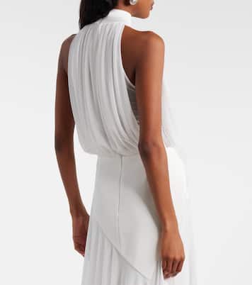 Draped floral-appliqué gown | David Koma