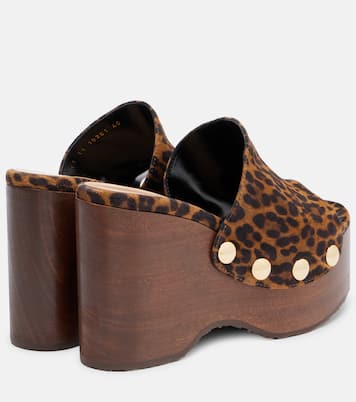 Bedruckte Clogs aus Veloursleder | Gianvito Rossi