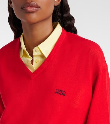 Pull Double L asymétrique en laine | Loewe