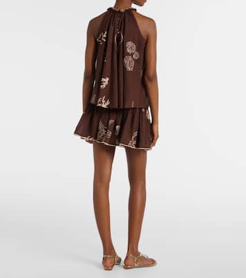 Colleen pleated cotton miniskirt | Poupette St Barth