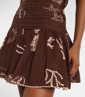 Colleen pleated cotton miniskirt | Poupette St Barth