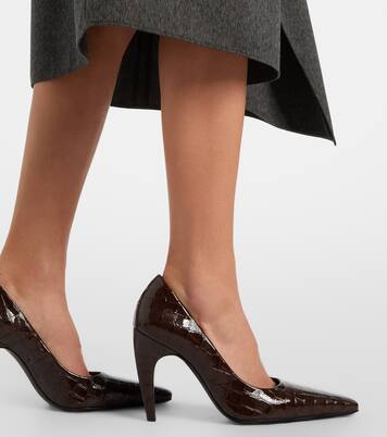 Fame 105 croc-embossed leather pumps | JUDE