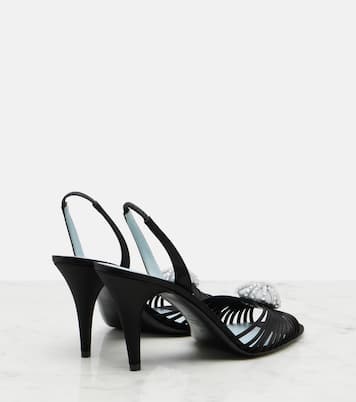 Cœur Royal satin slingback sandals | Valentino Garavani