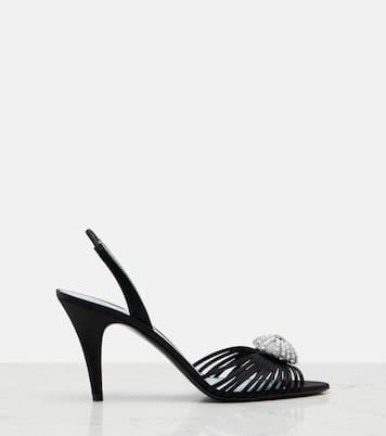 Cœur Royal satin slingback sandals | Valentino Garavani