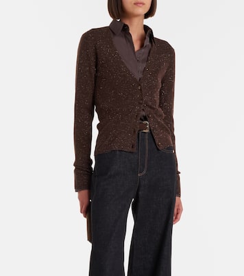 Cárdigan acanalado en mezcla de cachemir | Brunello Cucinelli