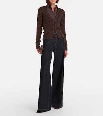 Cárdigan acanalado en mezcla de cachemir | Brunello Cucinelli