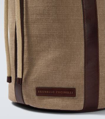Zaino in canvas con pelle | Brunello Cucinelli