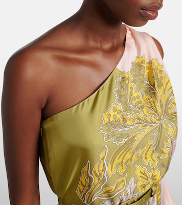 Roy floral one-shoulder silk twill maxi dress | La DoubleJ