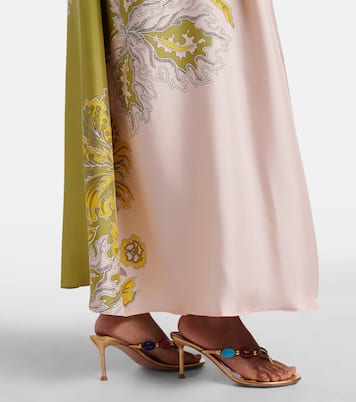 Roy floral one-shoulder silk twill maxi dress | La DoubleJ